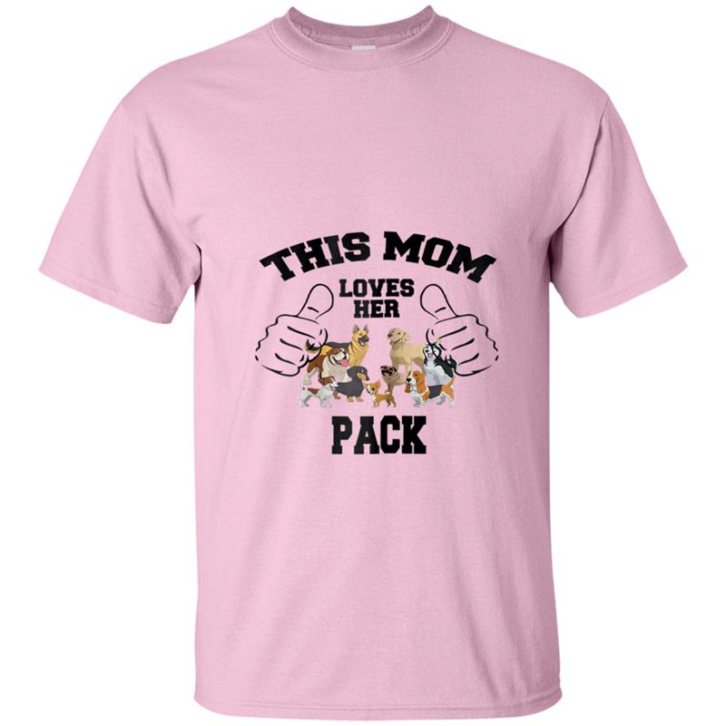 Womens This Mom Loves Her Pack Dog Parent Pet Owner T-shirt-mt
