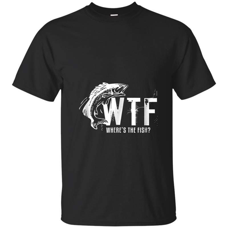 WTF Where's The Fish Men's Funny Fishing T-shirt-mt