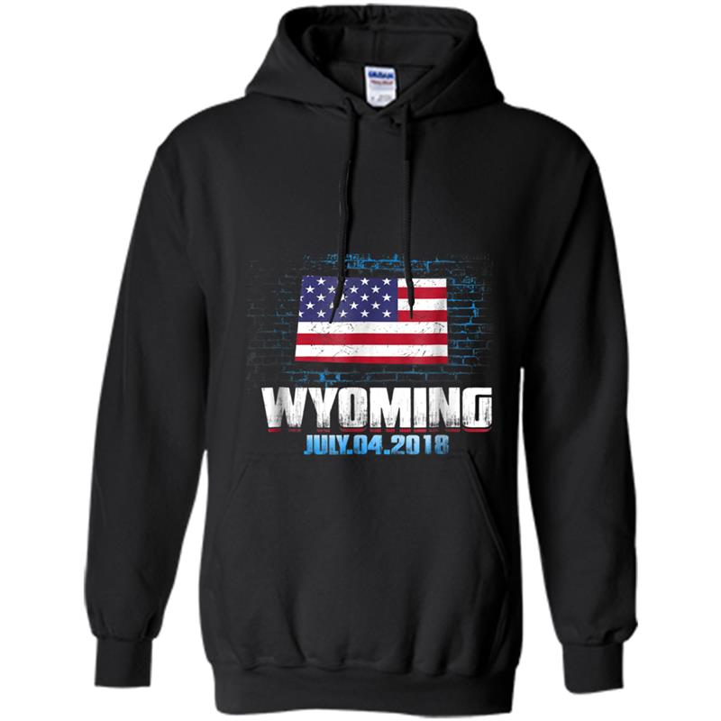 Wyoming  American USA Flag 4th Of July 2018 Hoodie-mt