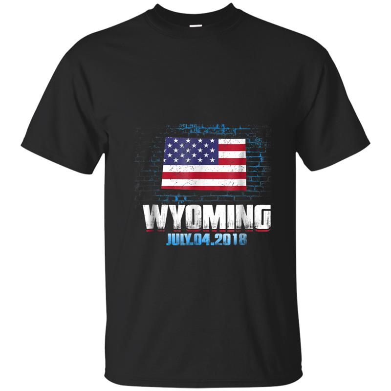 Wyoming  American USA Flag 4th Of July 2018 T-shirt-mt