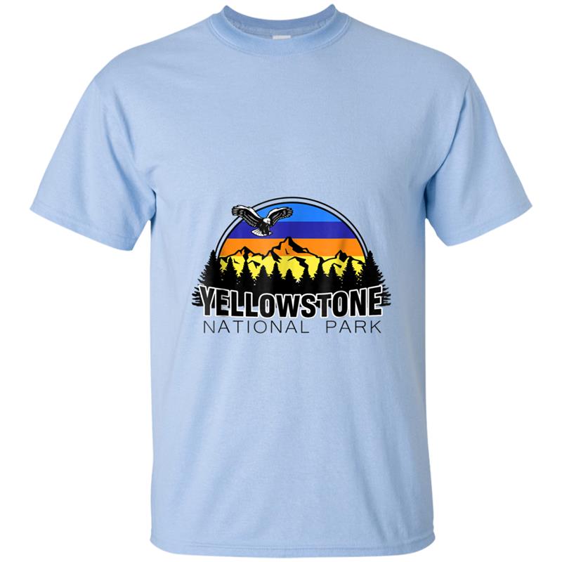 Yellowstone national park retro mountain colors T-shirt-mt