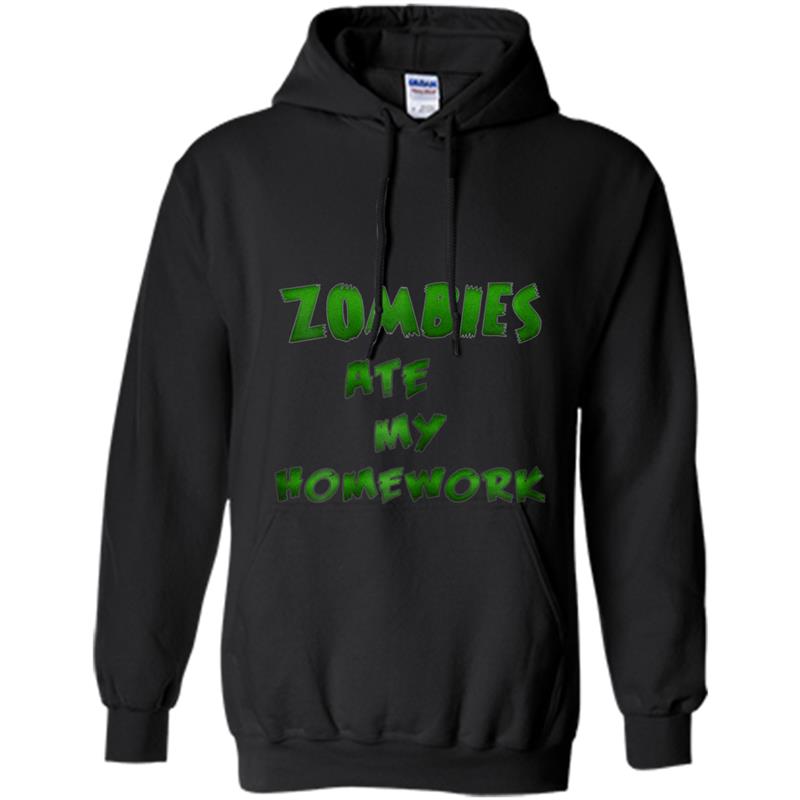 Zombies Ate My Homework - Fun Retro Slogan Hoodie-mt